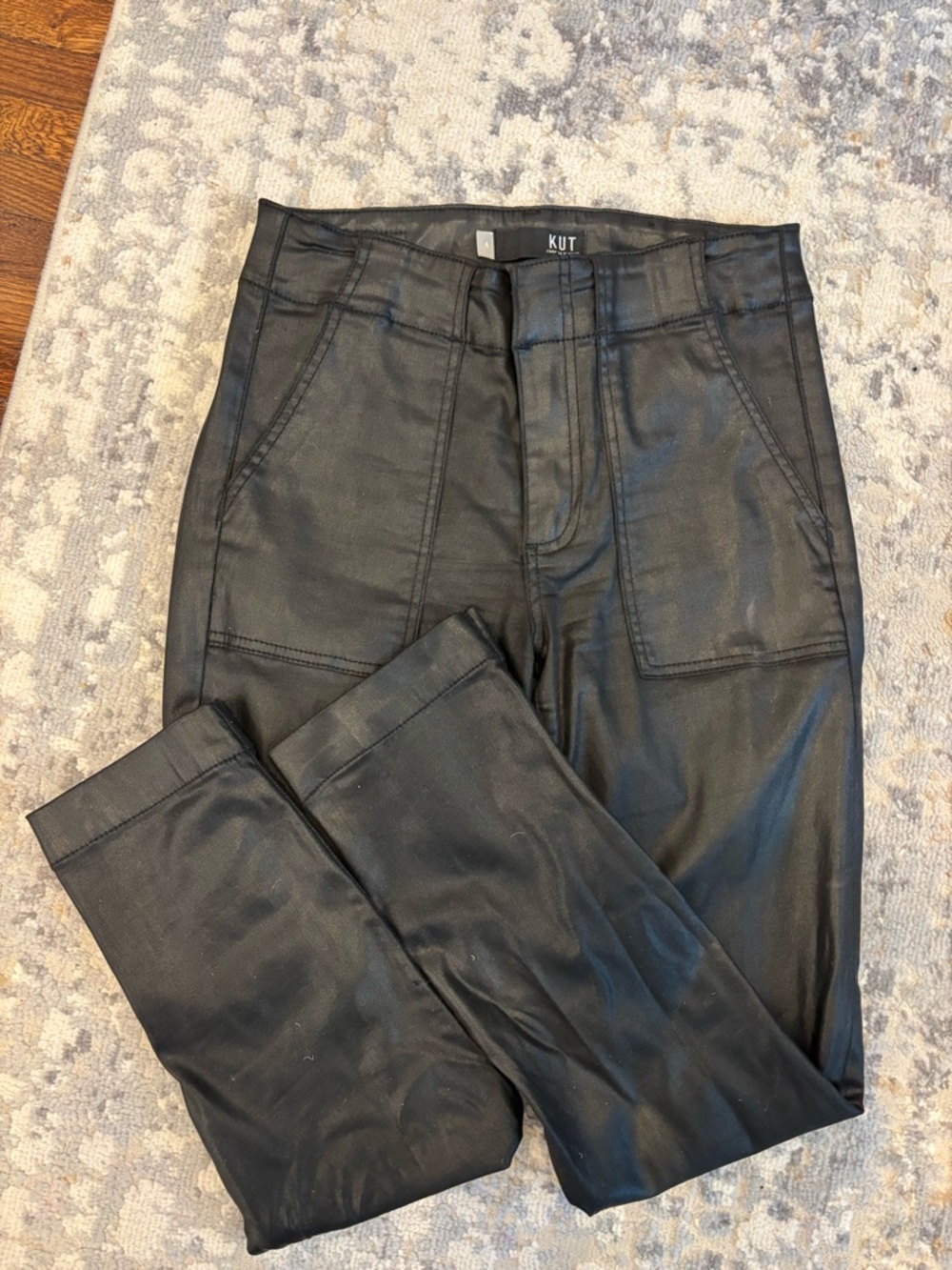 Kut from the Kloth Black Faux Leather Skinny Jeans